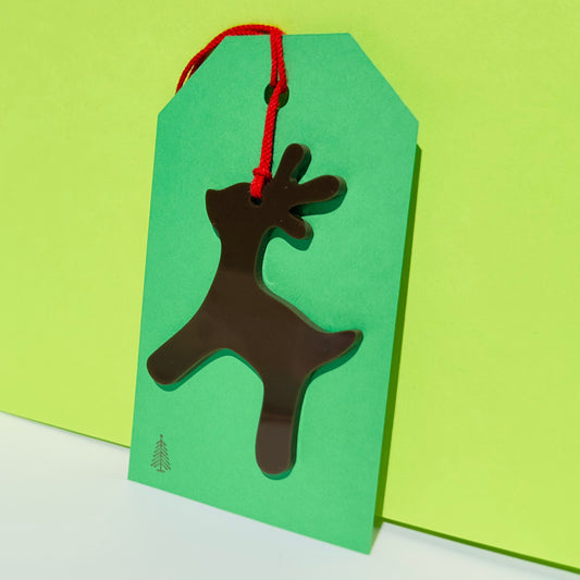 Acrylic Reindeer Gift Tag