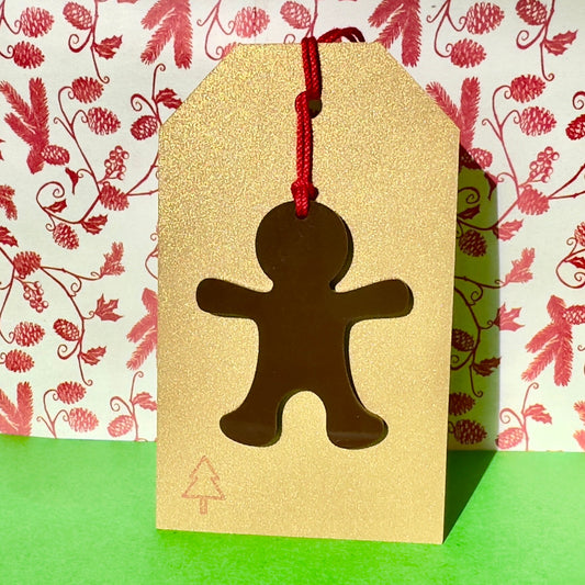 Acrylic Gingerbread Man Gift Tag