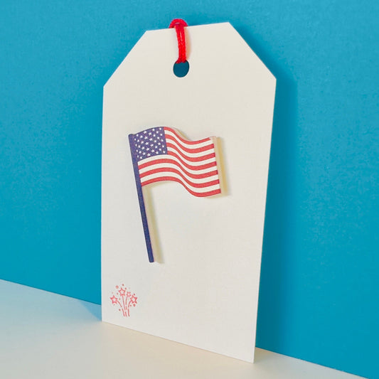 American Flag Gift Tag