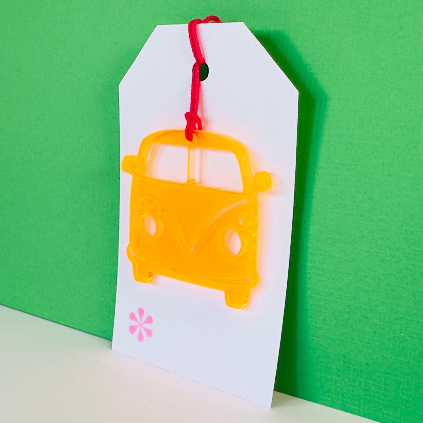 Acrylic VW Bus Gift Tag