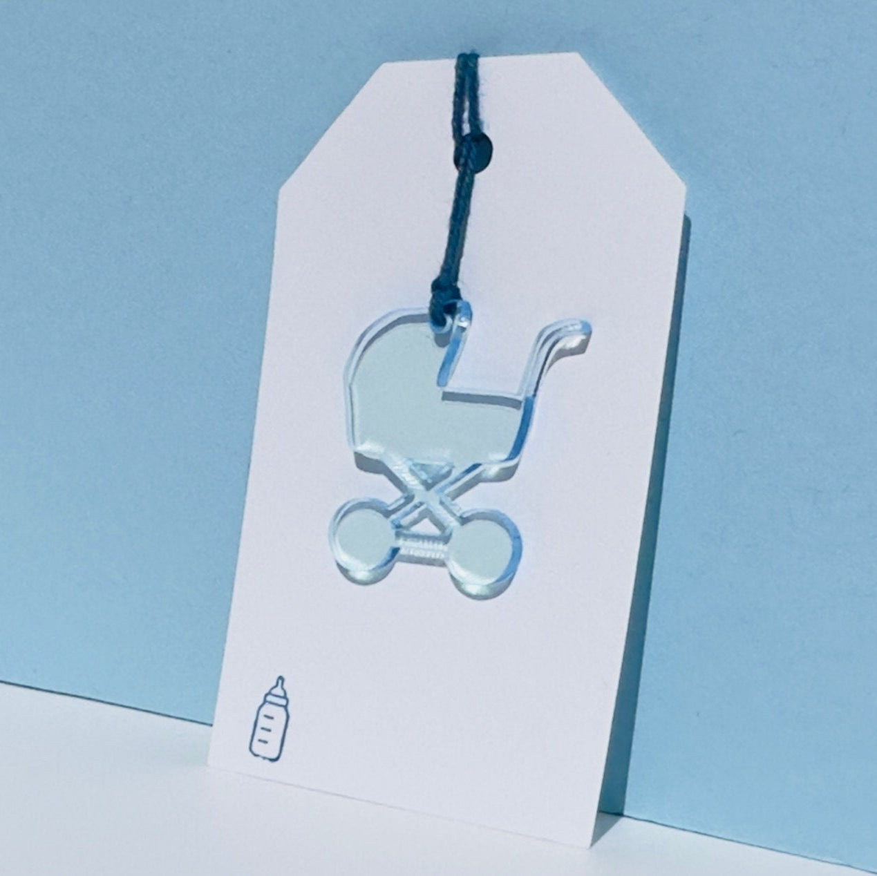 Acrylic Baby Stroller Gift Tag