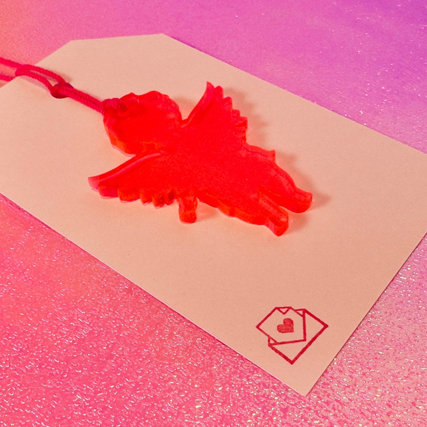 Acrylic small Cupid Valentine's Gift Tag