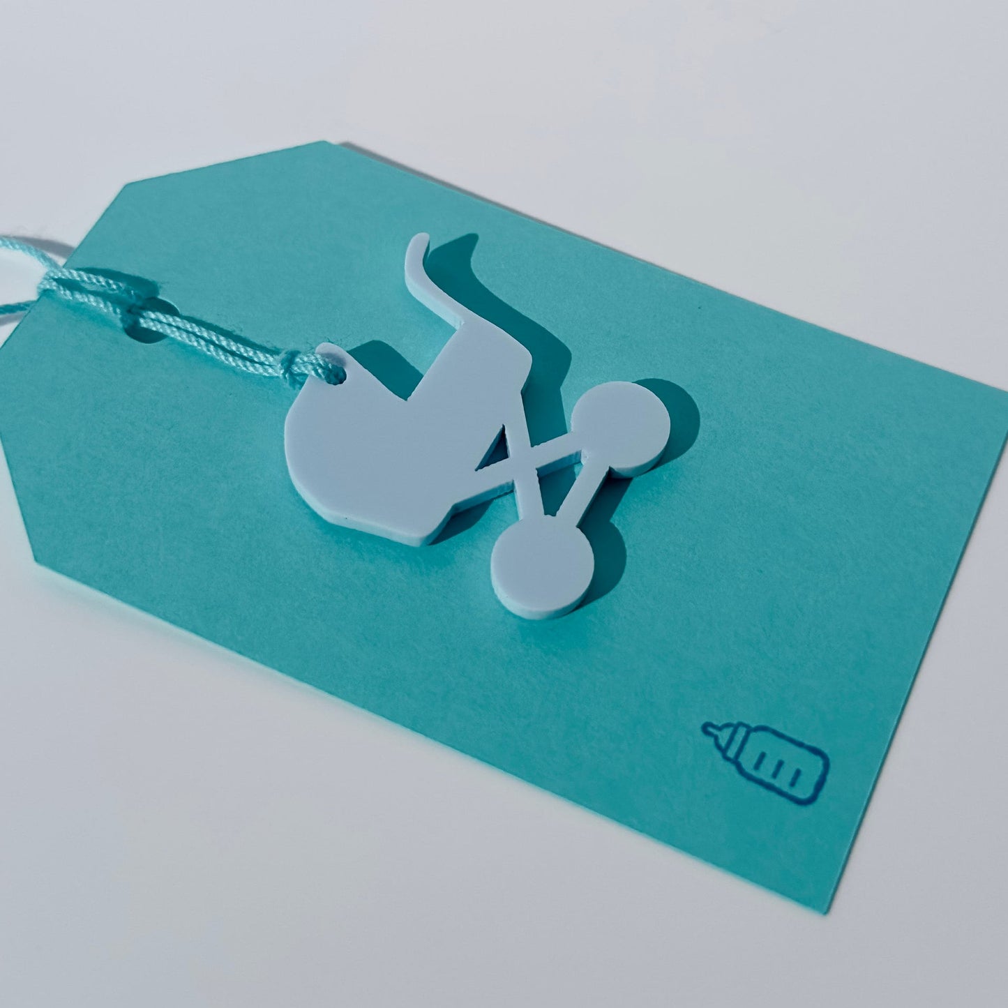 Acrylic Baby Stroller Gift Tag