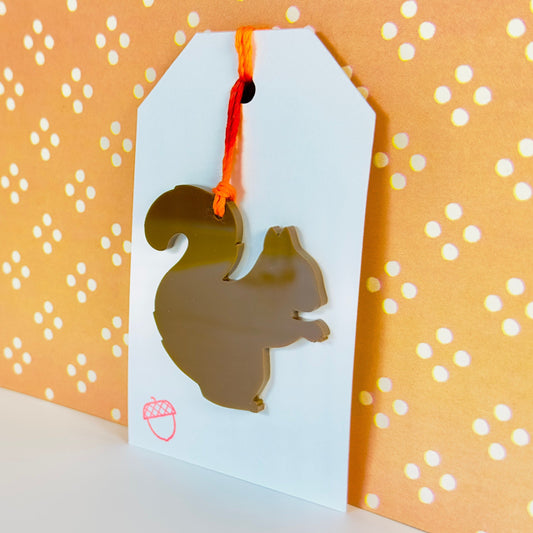 Acrylic Squirrel Gift Tag