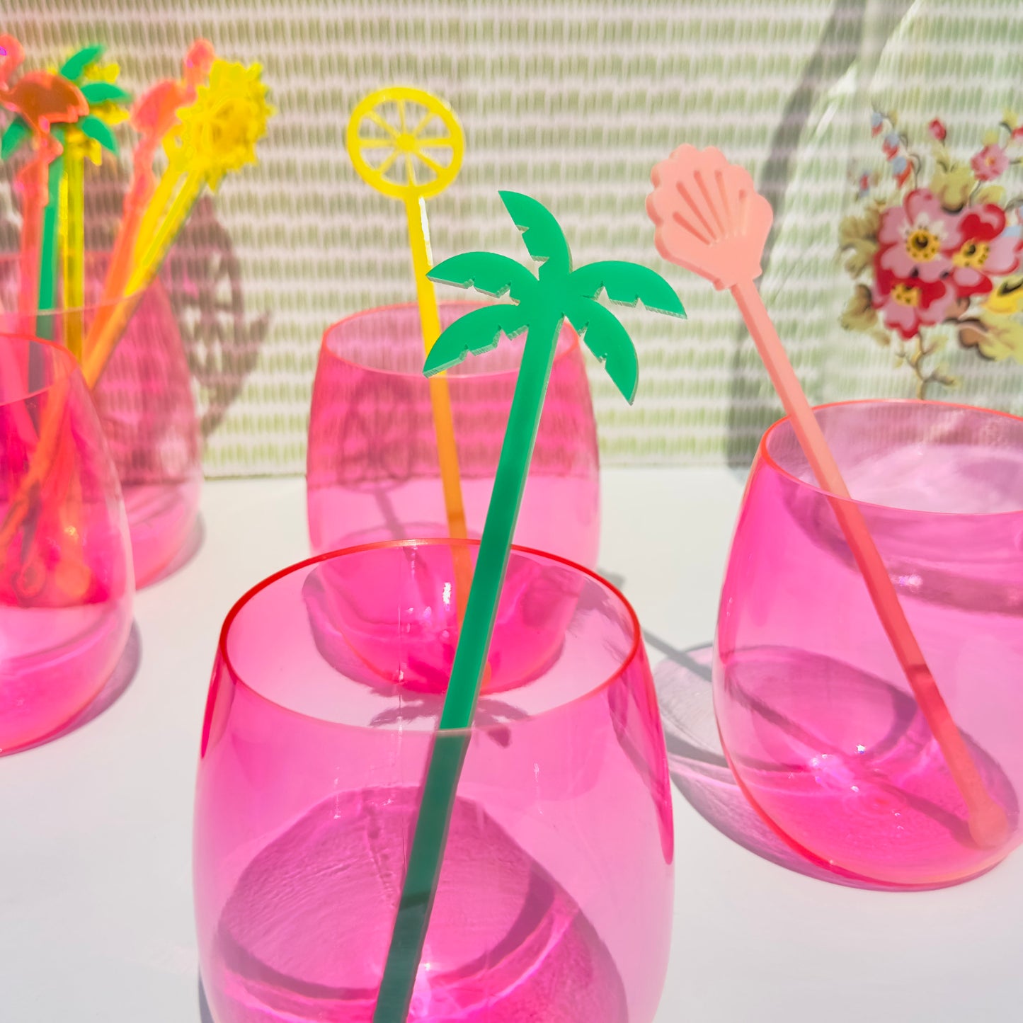 Palm Beach Vibes Acrylic Drink Stirrers