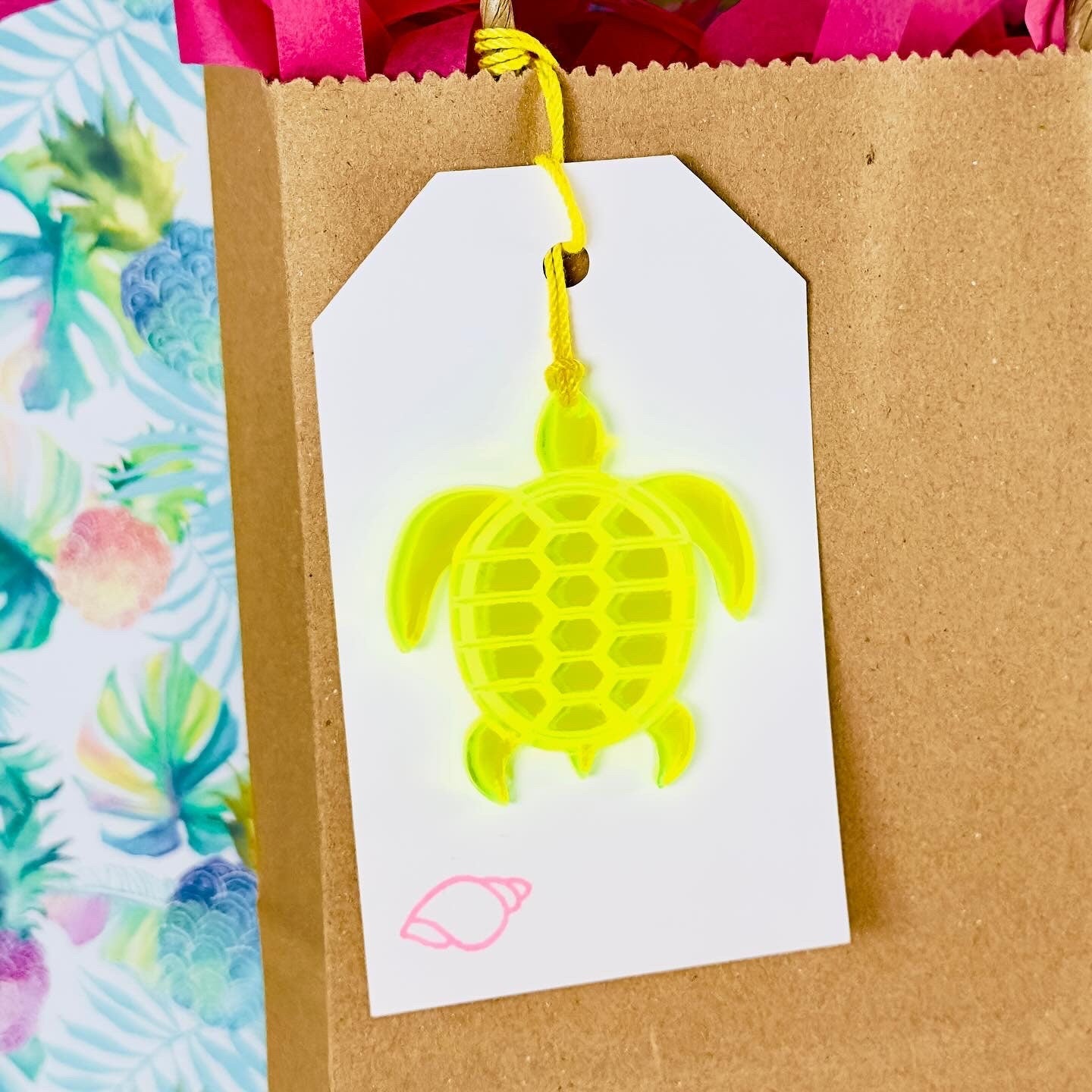 Acrylic Turtle Gift Tag