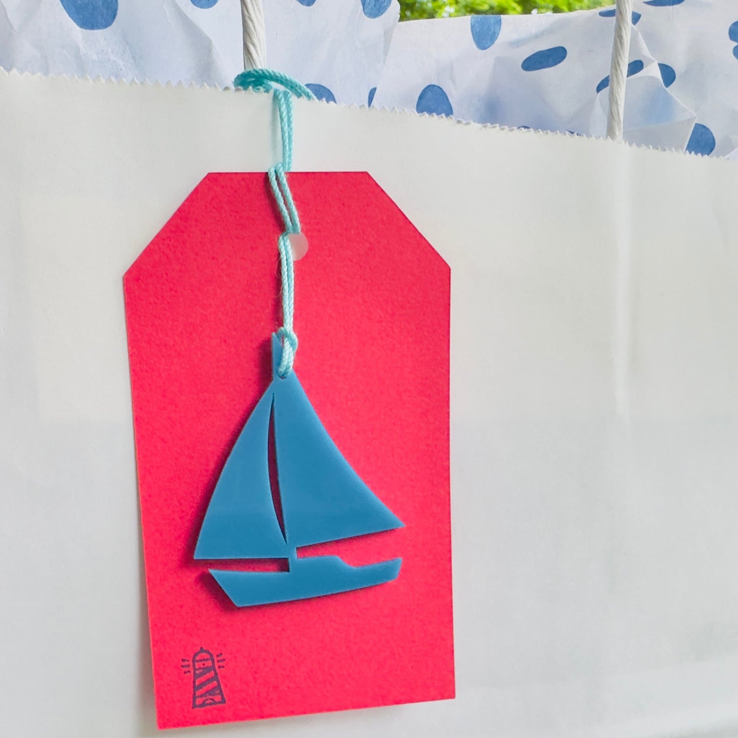 Acrylic Sailboat Gift Tag