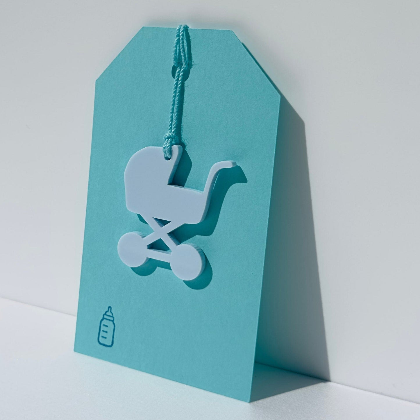 Acrylic Baby Stroller Gift Tag
