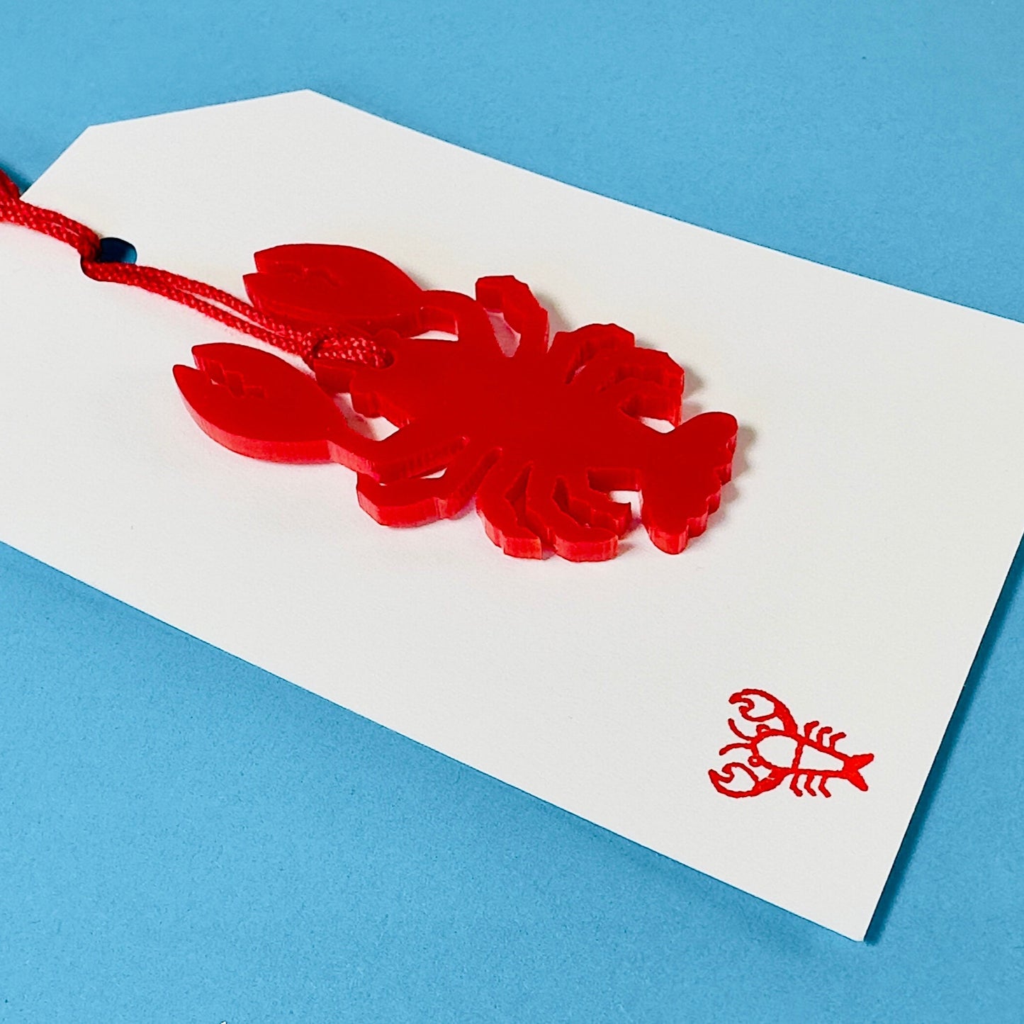 Acrylic Red Lobster Gift Tag
