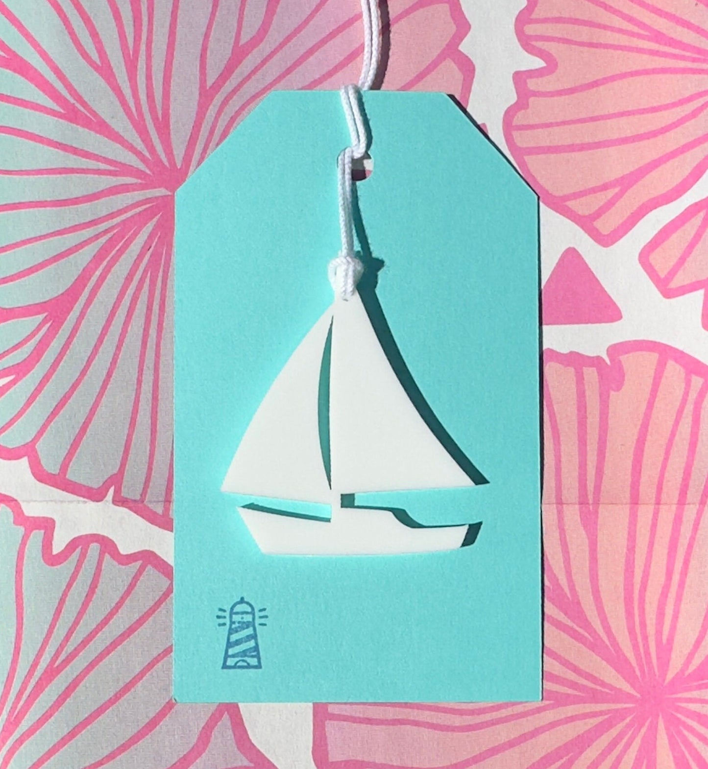 Acrylic Sailboat Gift Tag