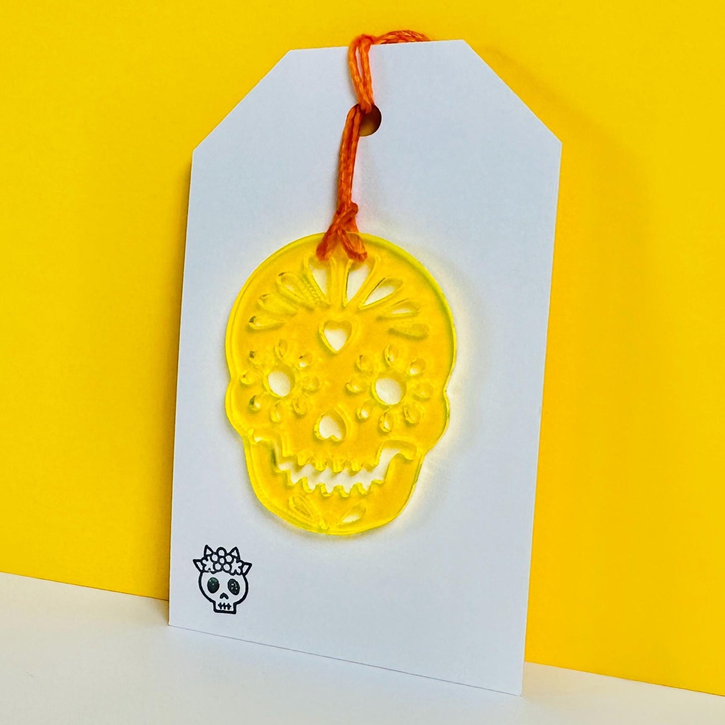 Acrylic Sugar Skull Gift Tag