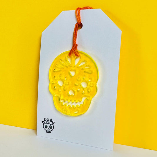 Acrylic Sugar Skull Gift Tag