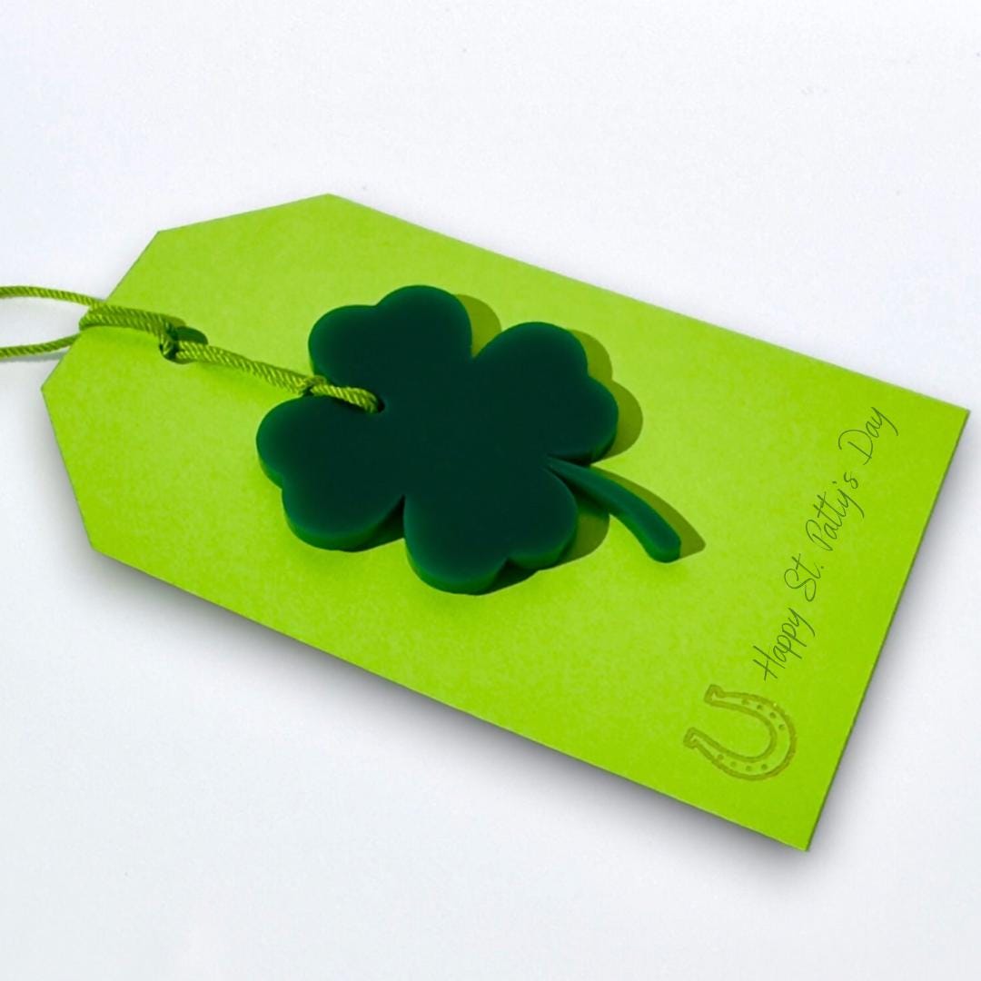 Acrylic Shamrock Gift Tag