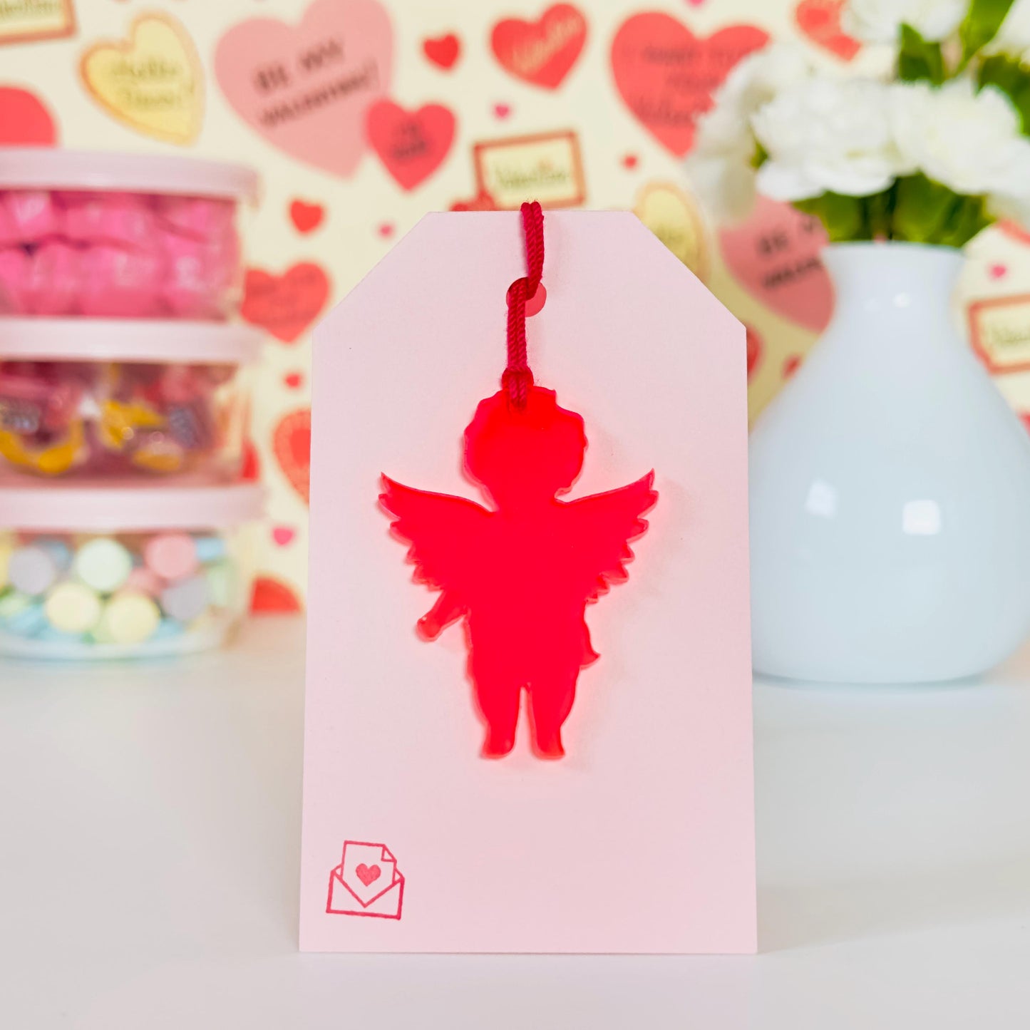 Acrylic small Cupid Valentine's Gift Tag