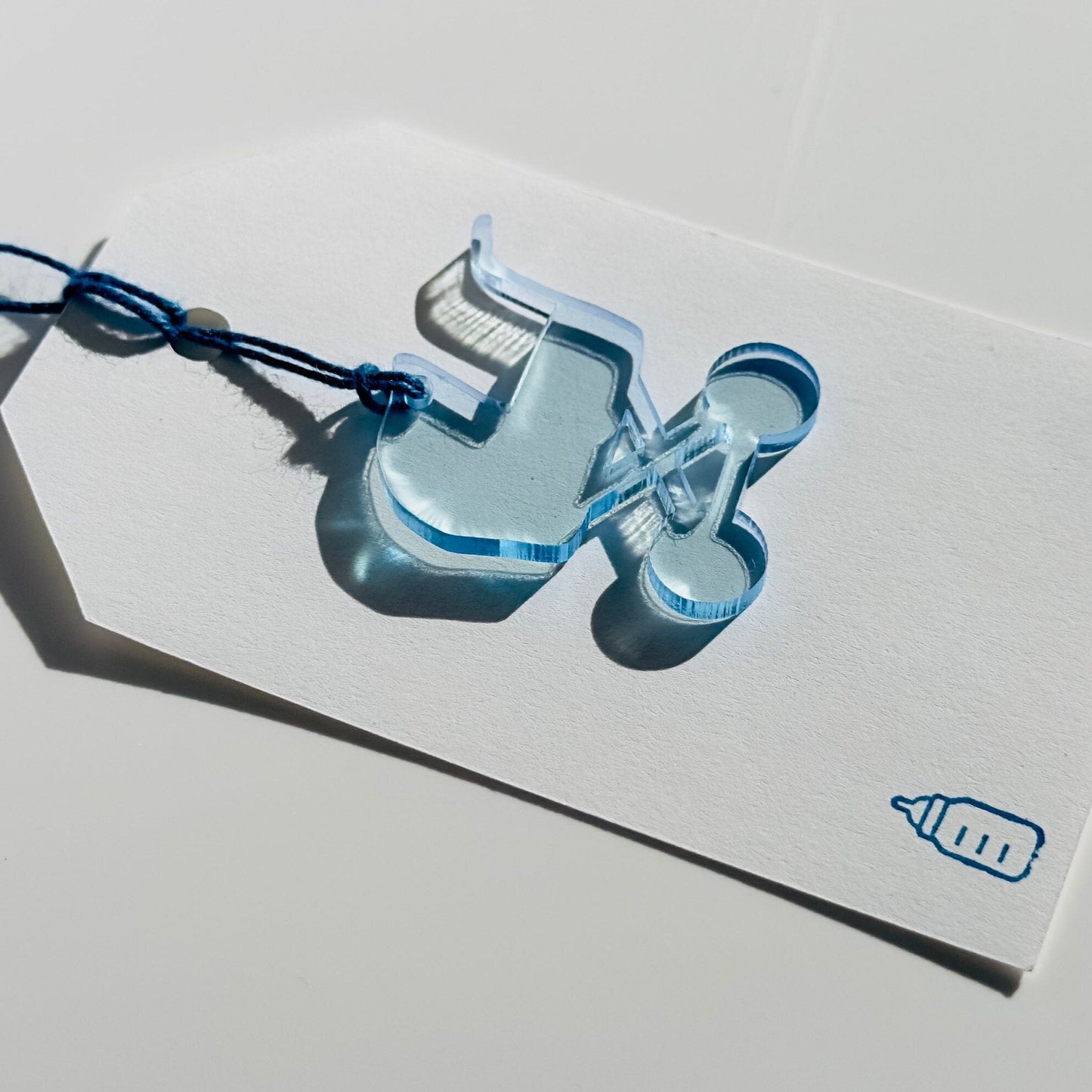 Acrylic Baby Stroller Gift Tag