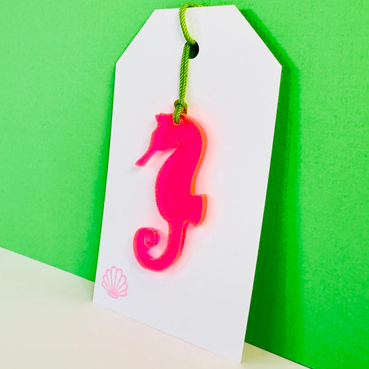 Acrylic Seahorse Gift Tag