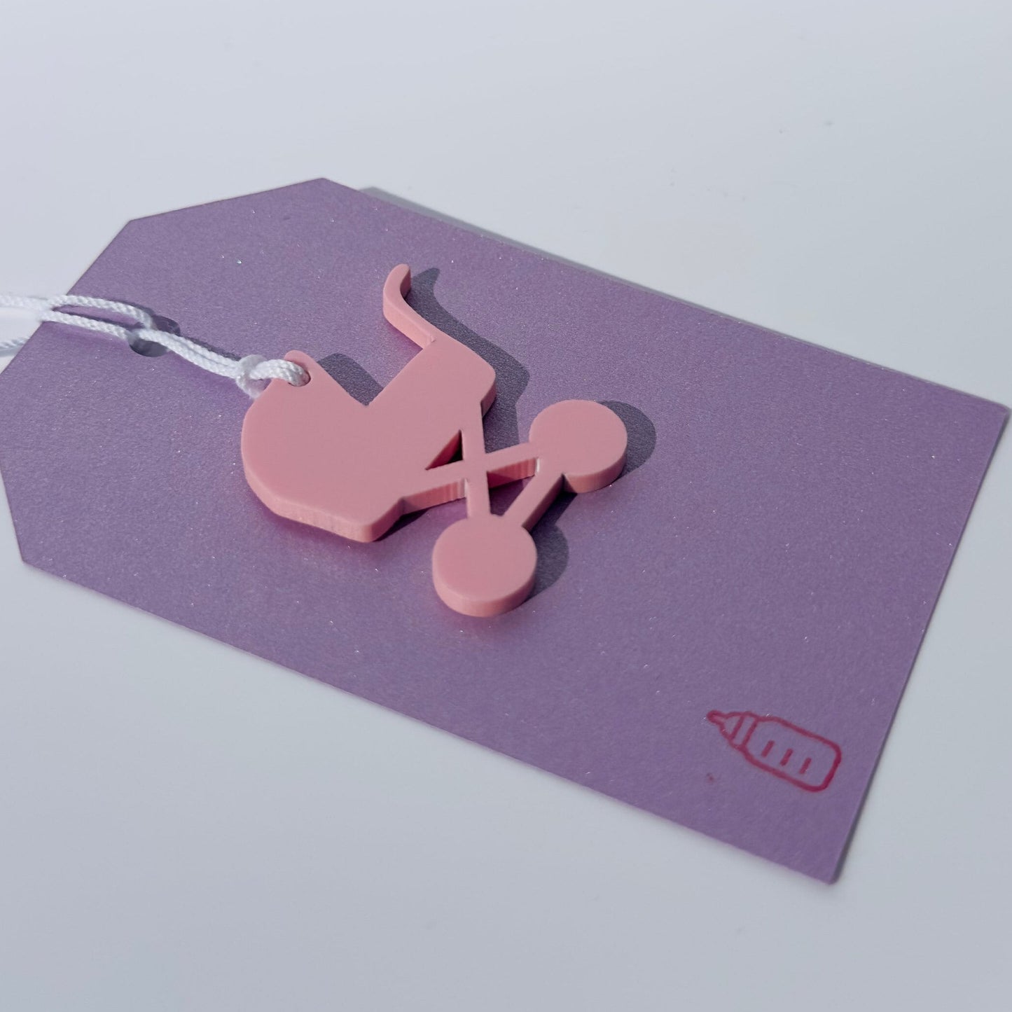 Acrylic Baby Stroller Gift Tag