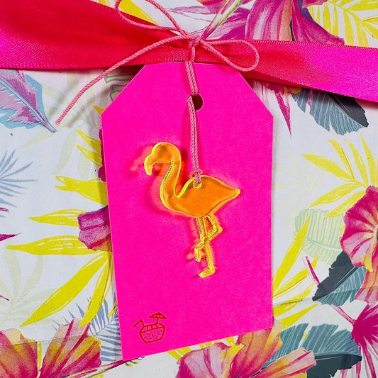 Acrylic Flamingo Gift Tag