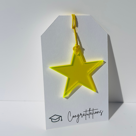 Acrylic Graduation Star Gift Tag