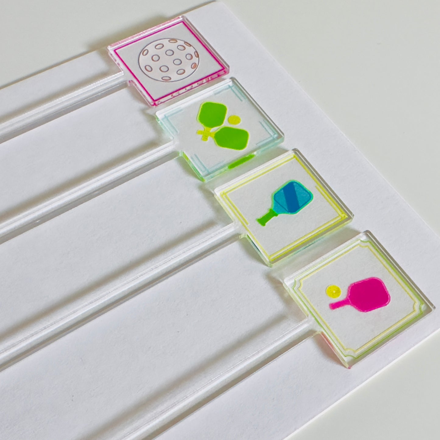 Pickleball Tournament Acrylic Drink Stirrers