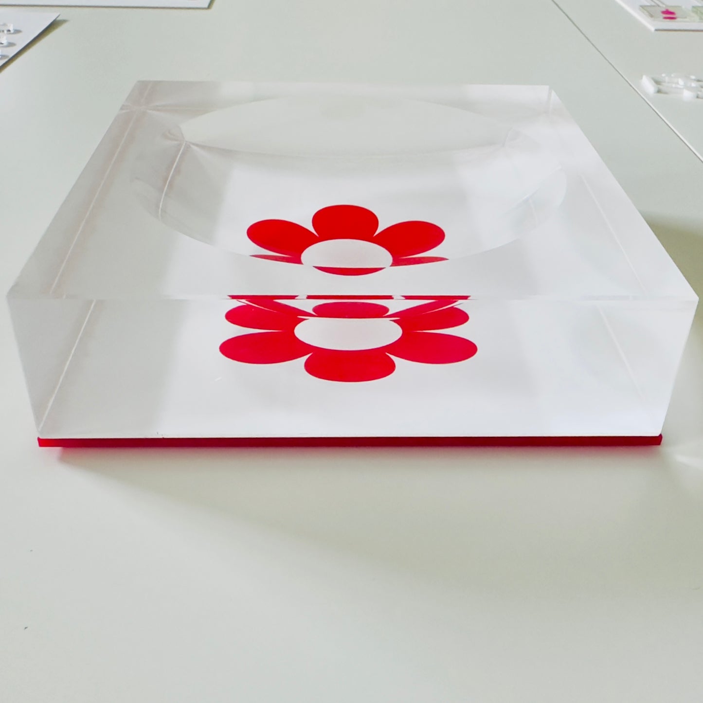 Acrylic Red Flower Bowl / Catch-All Dish