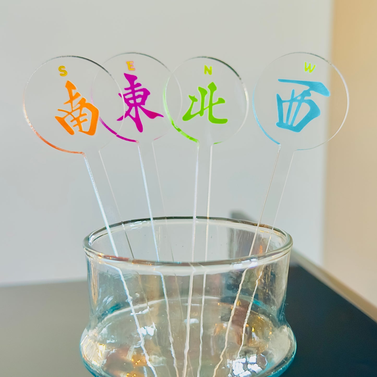 Mahjong Winds Acrylic Drink Stirrers