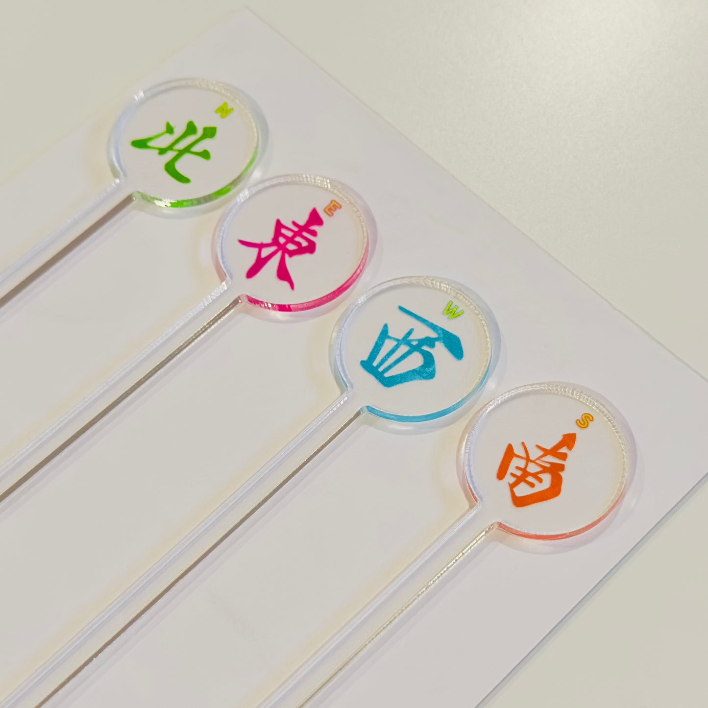 Mahjong Winds Acrylic Drink Stirrers