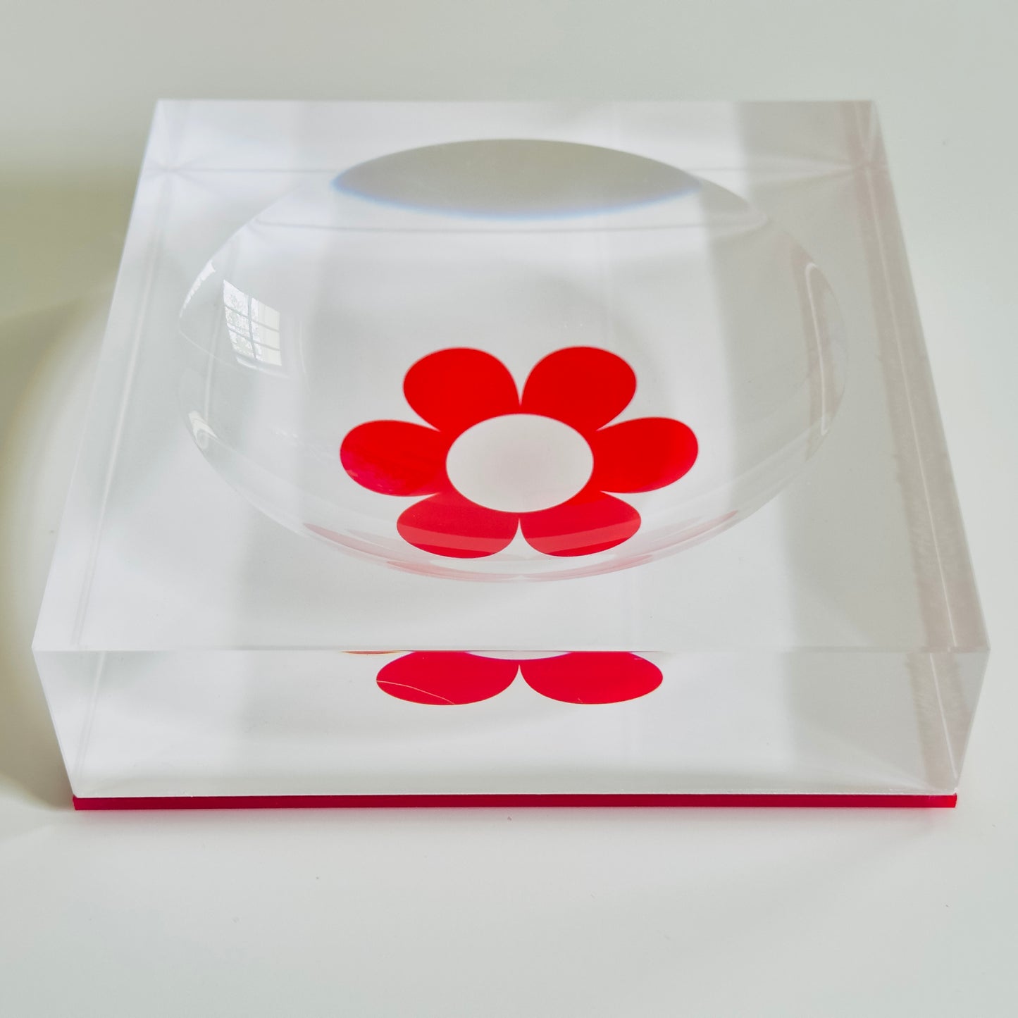 Acrylic Red Flower Bowl / Catch-All Dish
