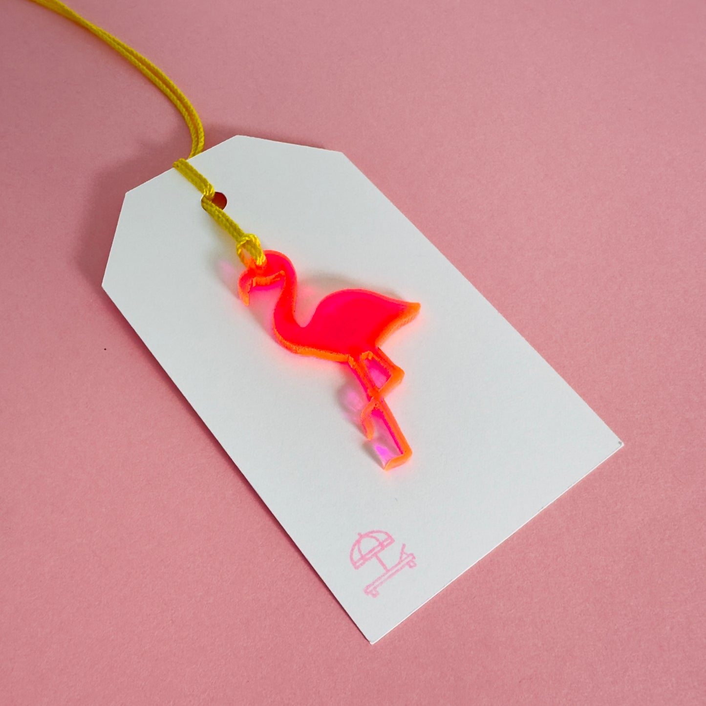 Acrylic Flamingo Gift Tag