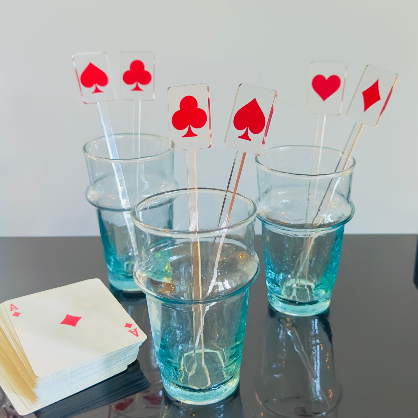 Card Suits Acrylic Drink Stirrers