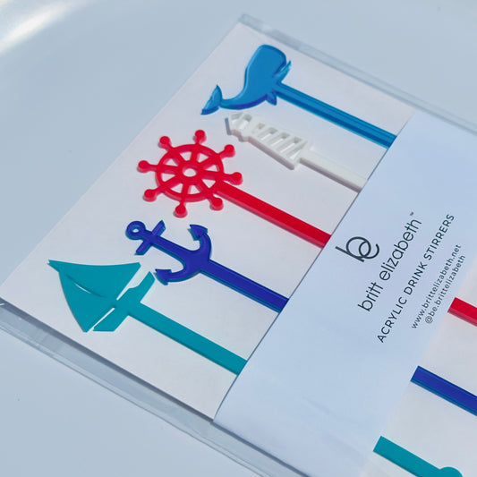 Nautical Acrylic Drink Stirrers