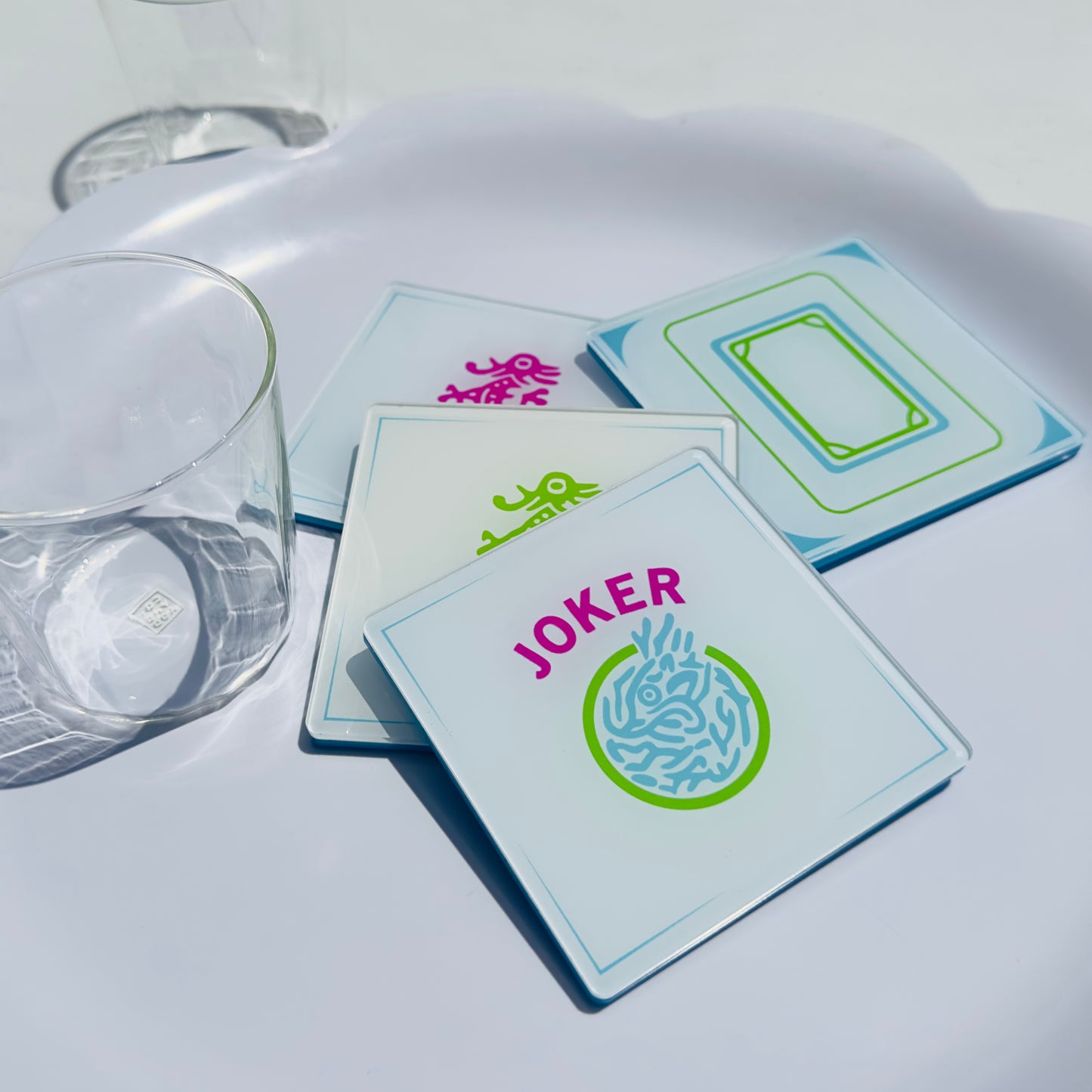 Mahjong Dragon Square Coaster Set