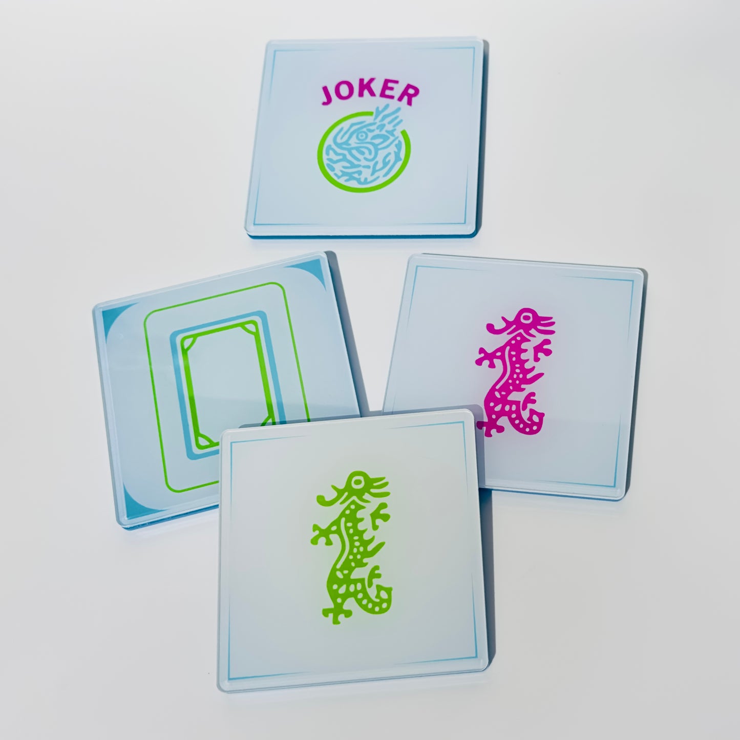Mahjong Dragon Square Coaster Set