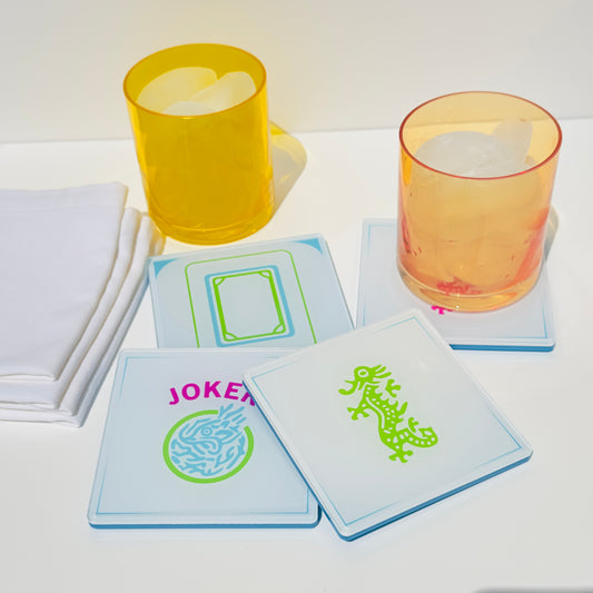 Mahjong Dragon Square Coaster Set