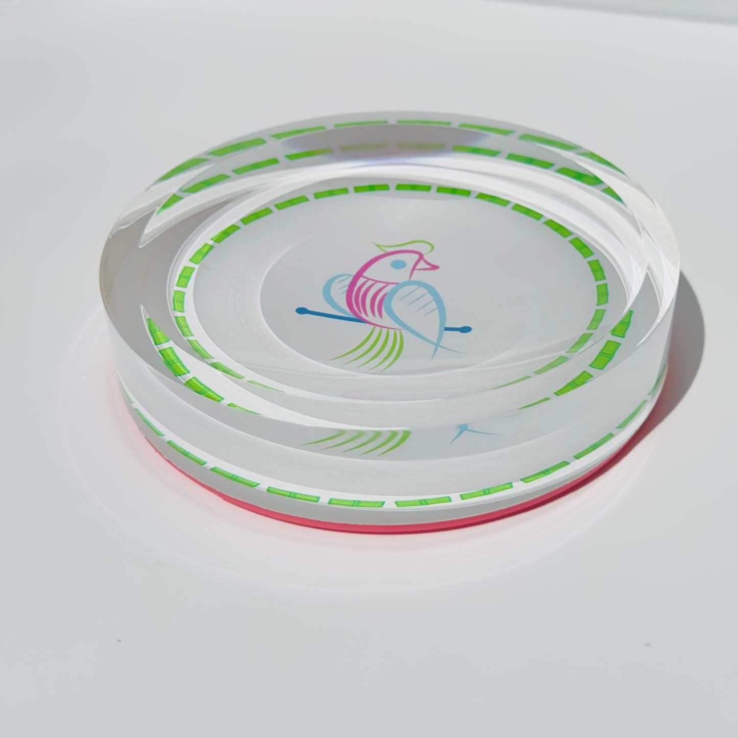 Acrylic Round Mahjong Bird Bam Bowl / Catch-All Dish