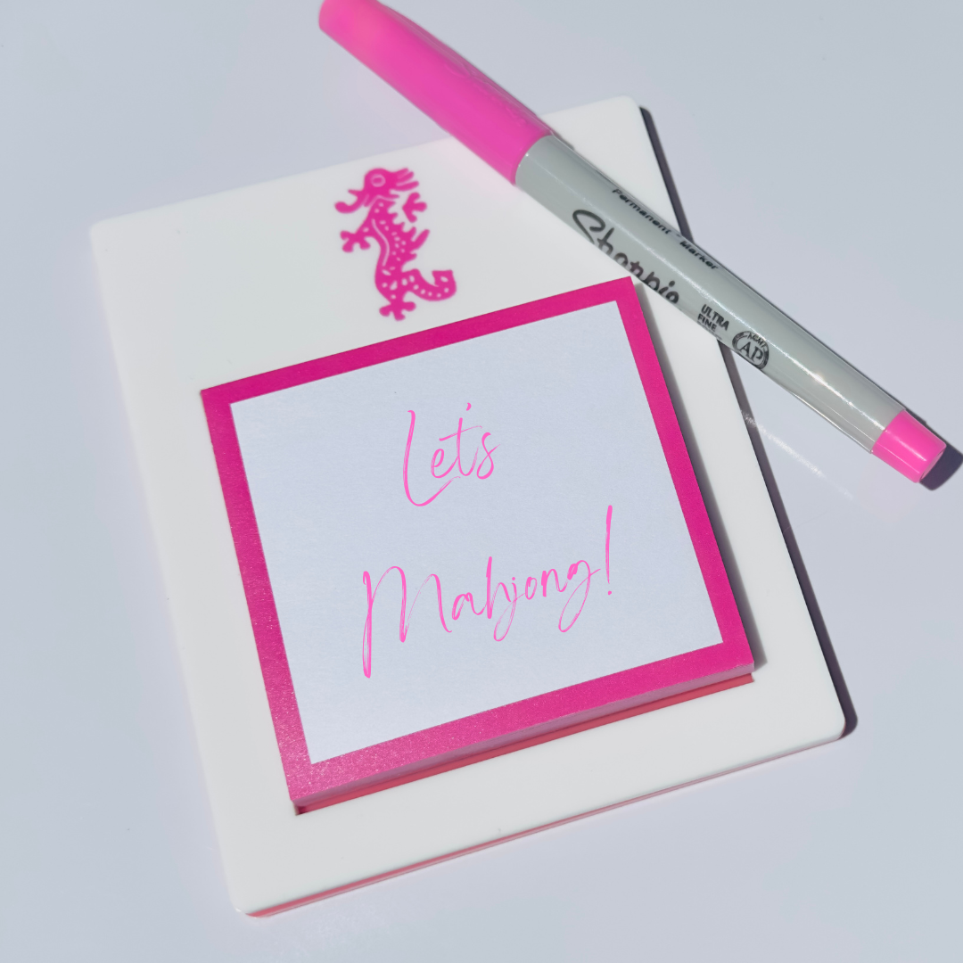 Acrylic Mahjong Post-it-Note Holder