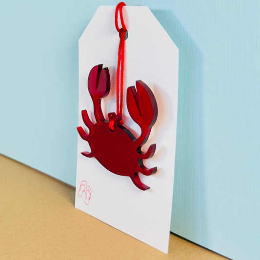 Acrylic Crab Gift Tag