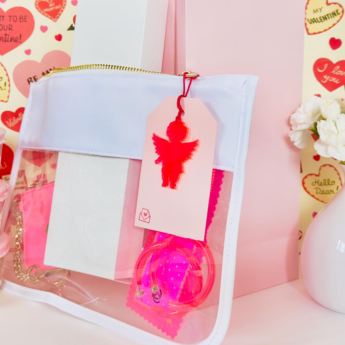 Acrylic small Cupid Valentine's Gift Tag