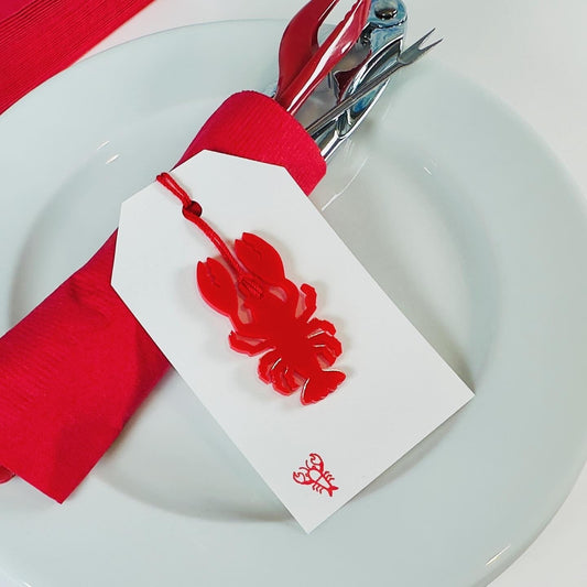 Acrylic Red Lobster Gift Tag