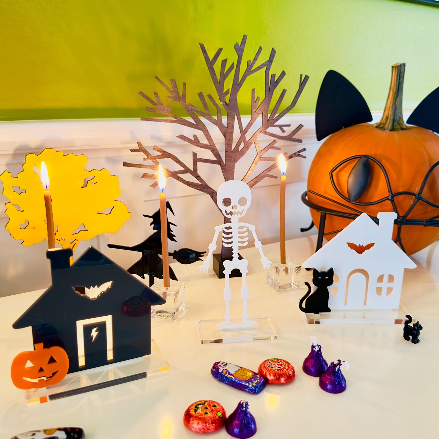Acrylic Skeleton Halloween Tabletop Decor