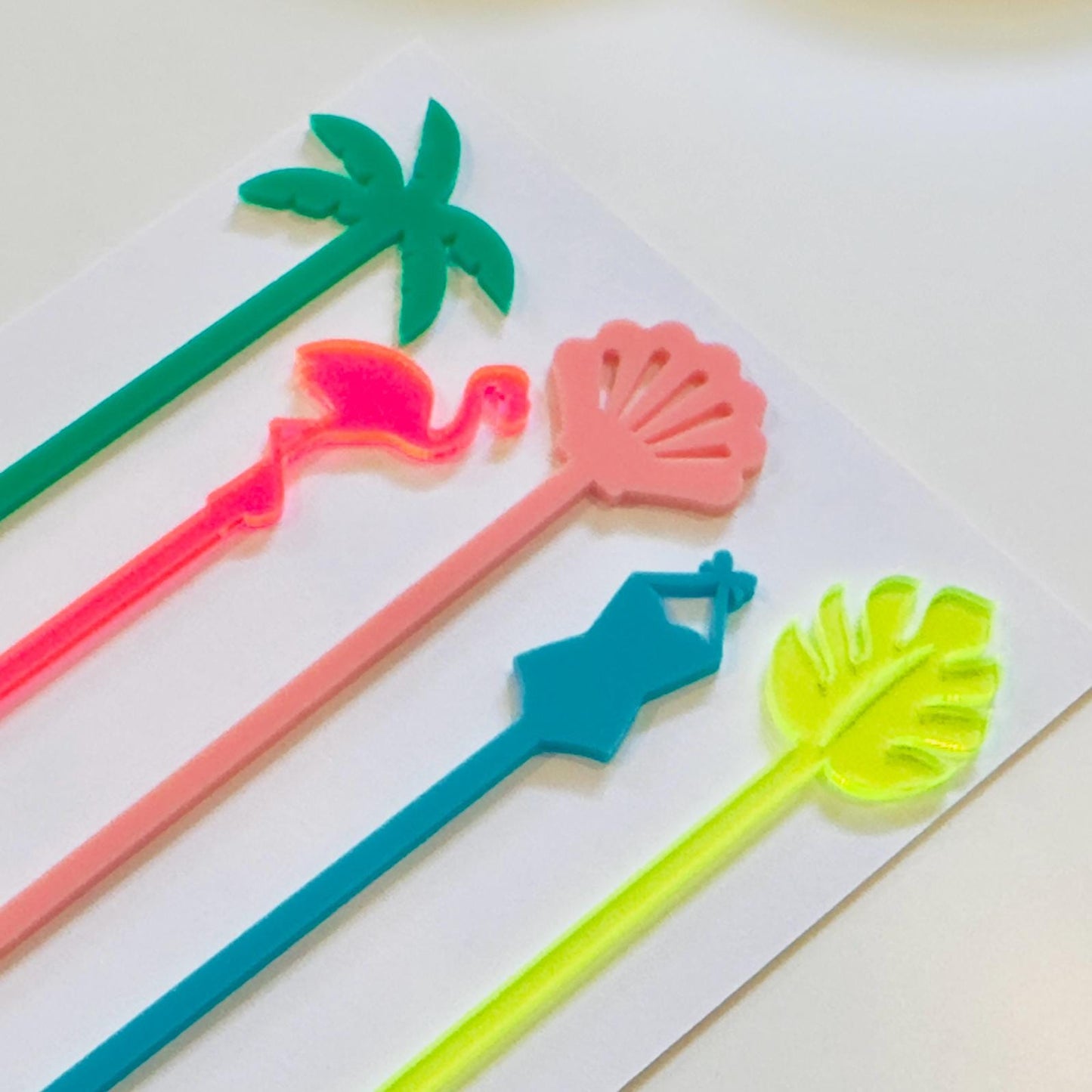 Palm Beach Vibes Acrylic Drink Stirrers