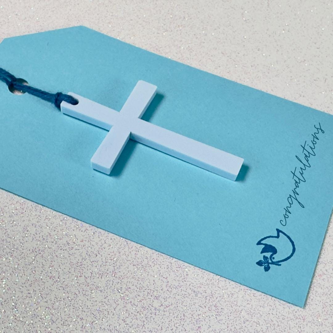 Acrylic Cross Gift Tag