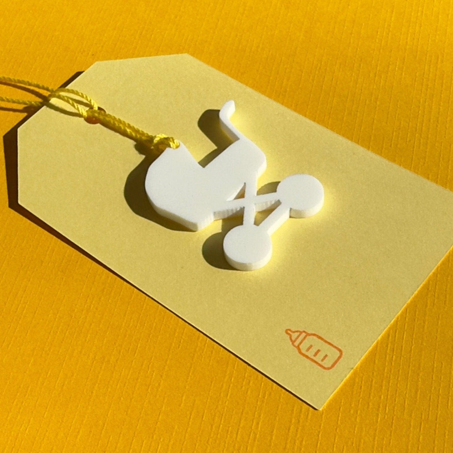 Acrylic Baby Stroller Gift Tag