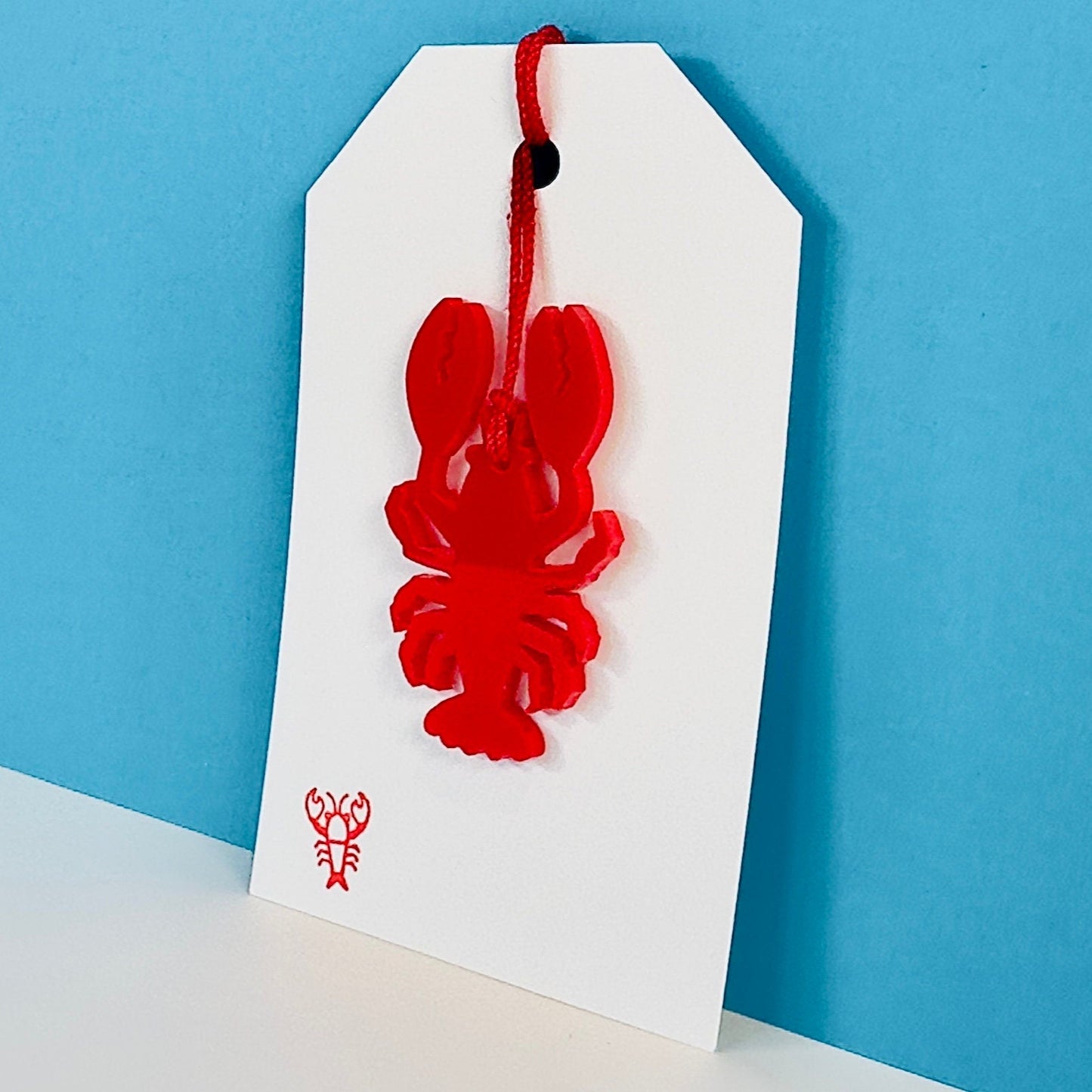 Acrylic Red Lobster Gift Tag