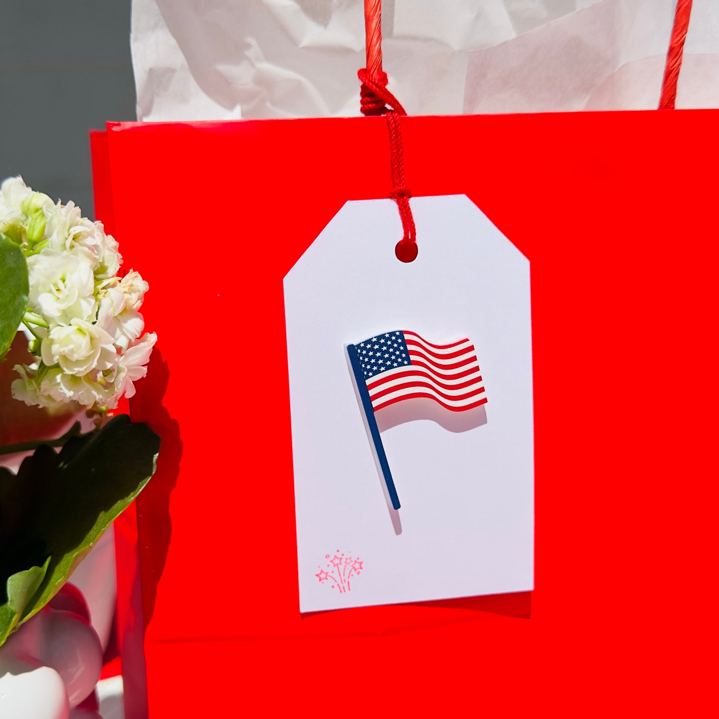 American Flag Gift Tag
