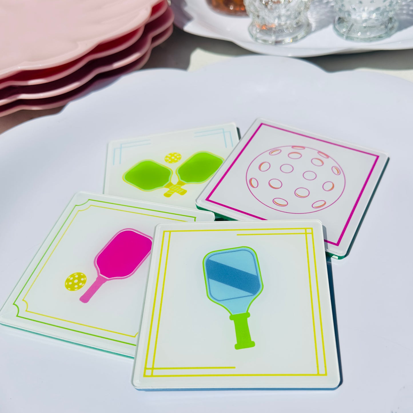 Pickleball Coaster Set