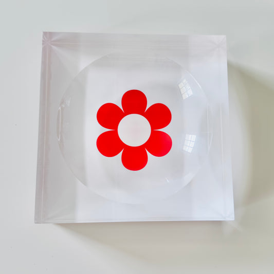 Acrylic Red Flower Bowl / Catch-All Dish