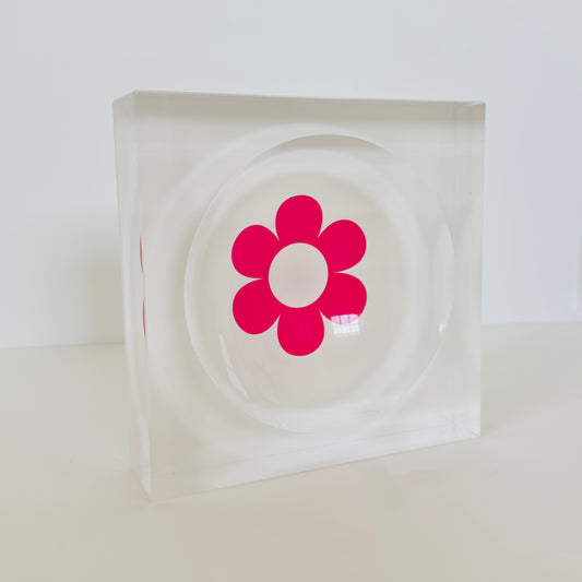Acrylic Pink Flower Bowl / Catch-All Dish