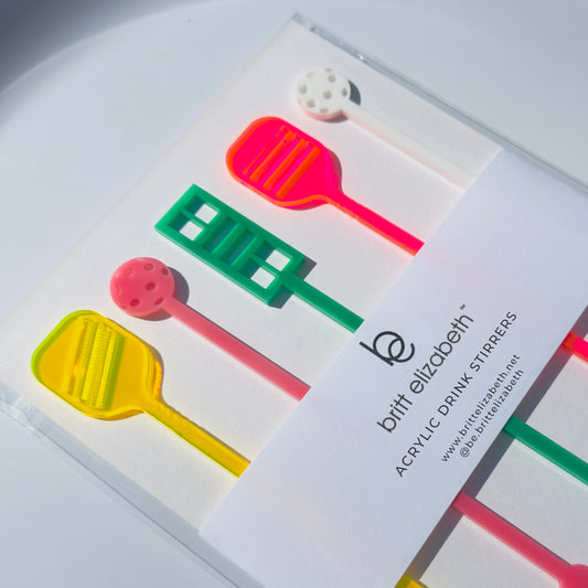 Pickleball Acrylic Drink Stirrers