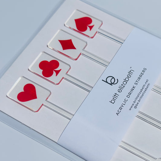 Card Suits Acrylic Drink Stirrers